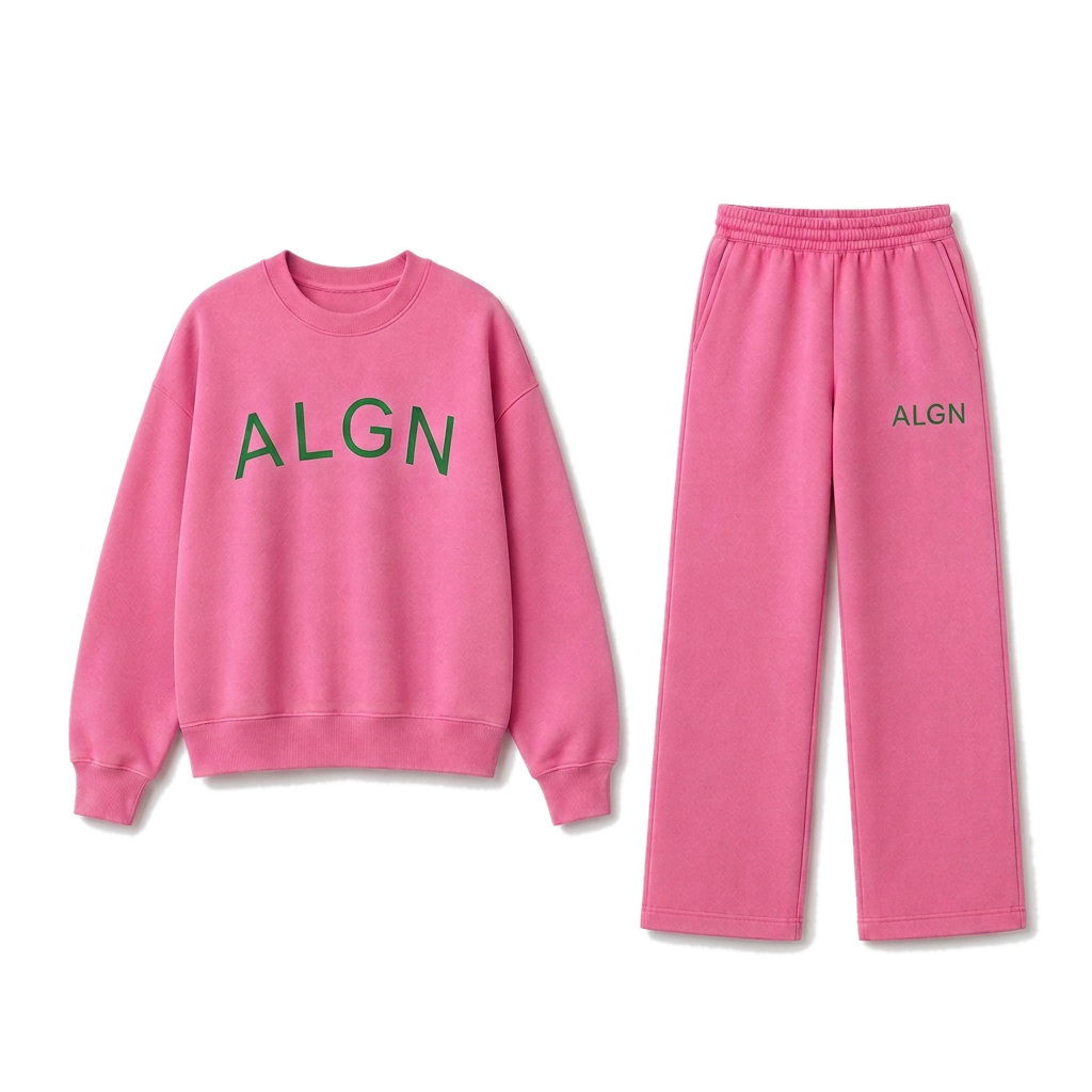 ALGN Essentials Wide-Leg Set in Pink / Green