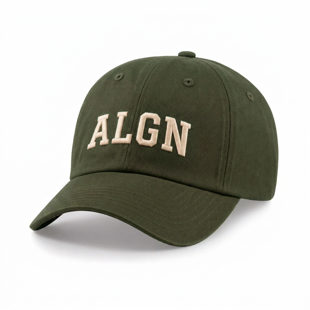ALGN Essential Baseball Cap in Army Green / Cream