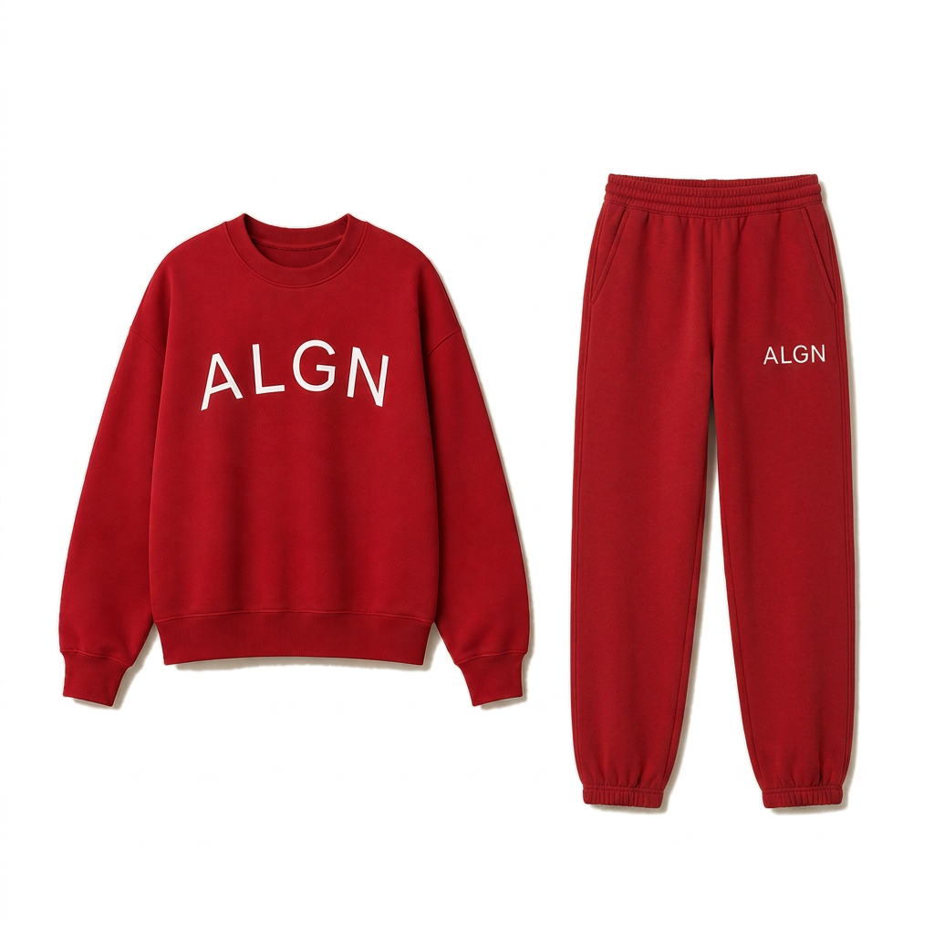 ALGN Essentials Jogger Set in Red / White