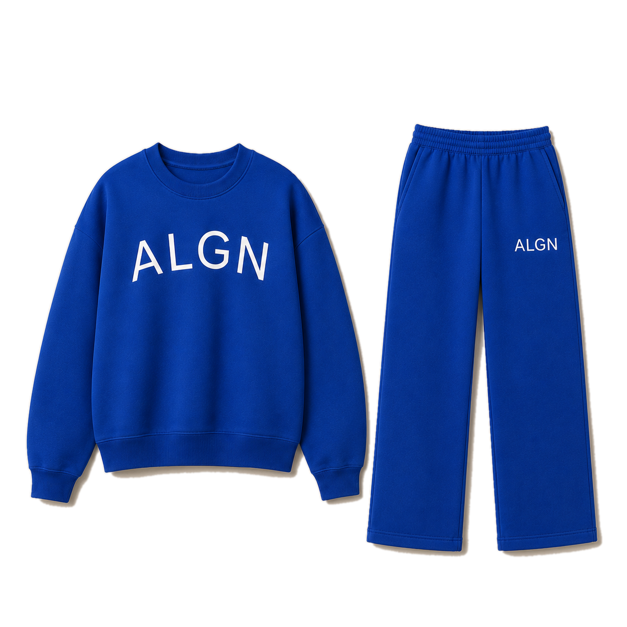 ALGN Essentials Wide-Leg Set in Royal Blue / White