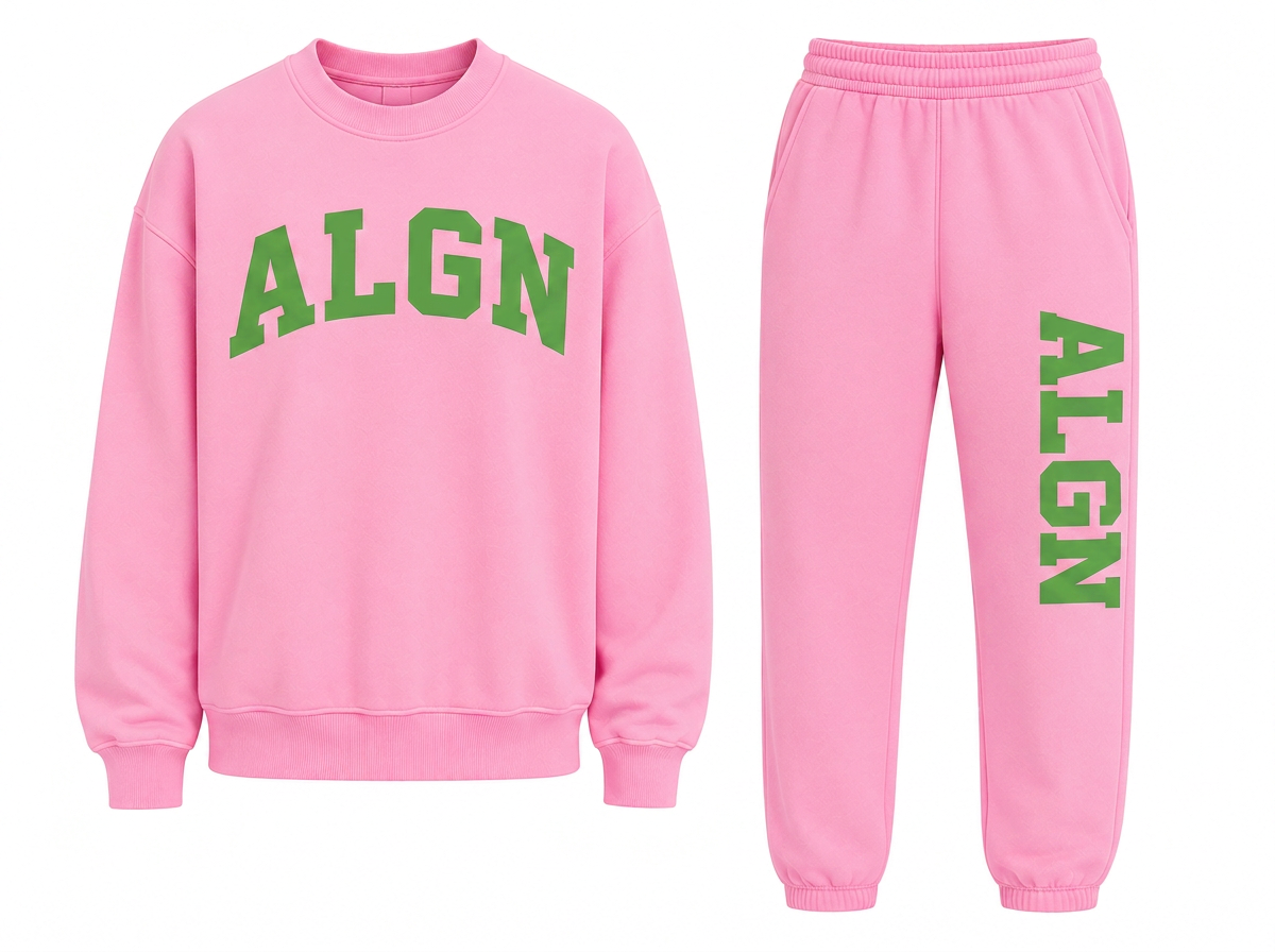 ALGN Collegiate Jogger Set in Pink / Green