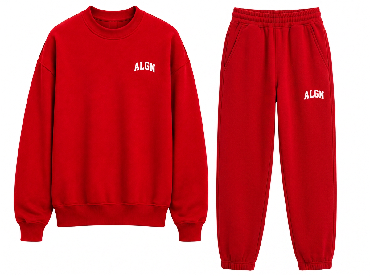 ALGN Signature Jogger Set in Red / White