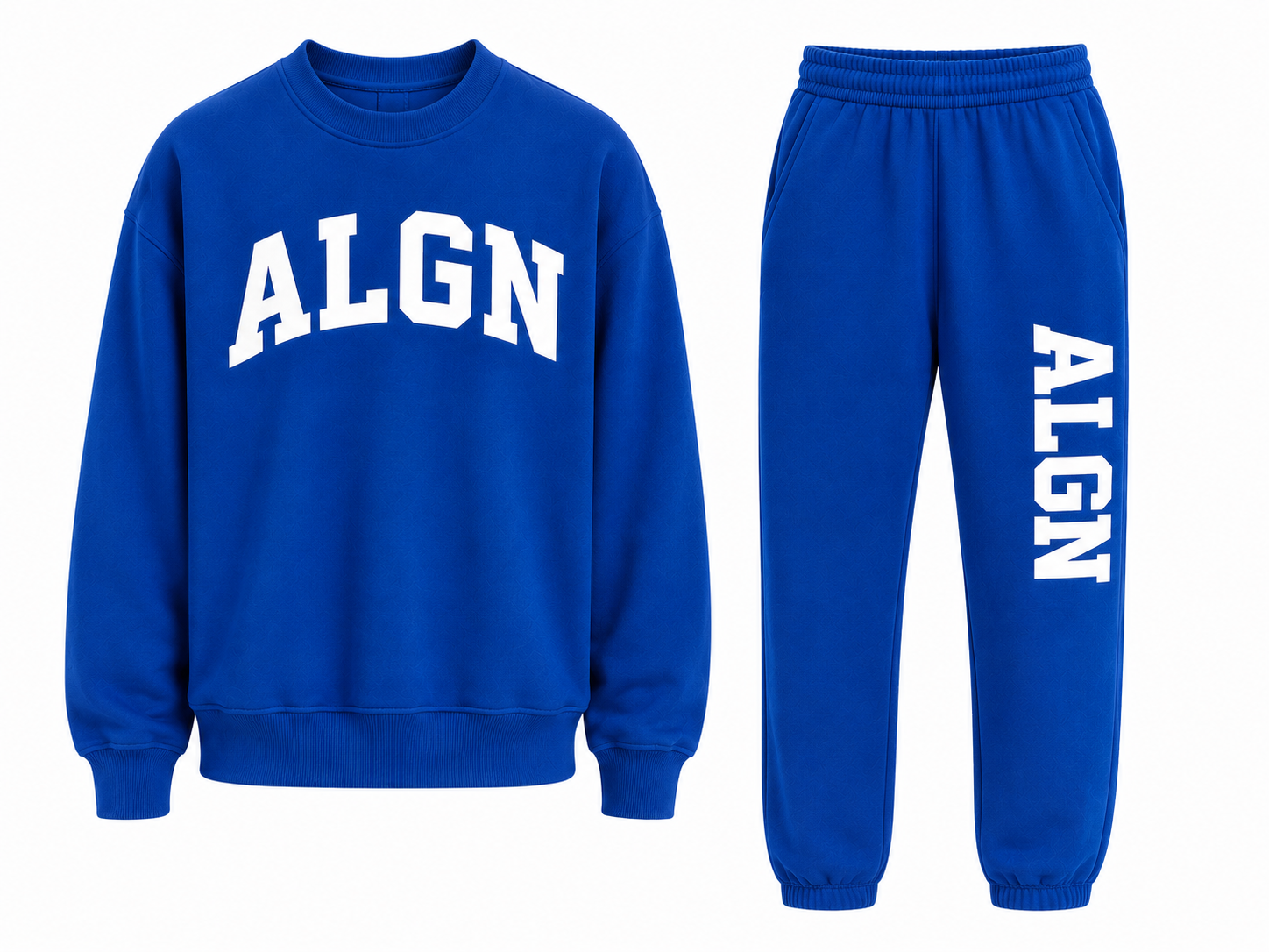 ALGN Collegiate Jogger Set in Royal Blue / White
