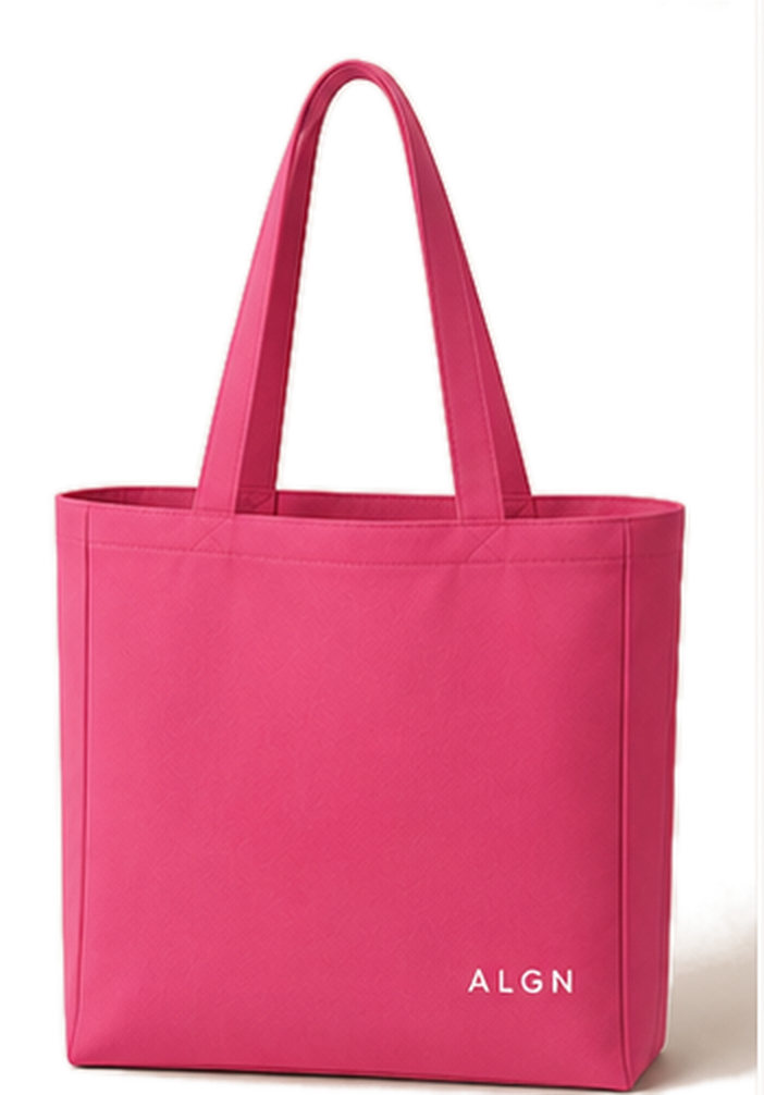 ALGN Statement Tote in Pink / White