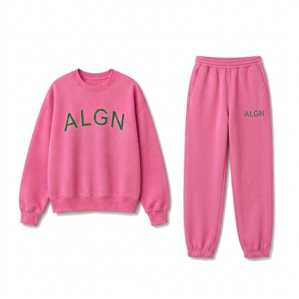 ALGN Essentials Jogger Set in Pink / Green