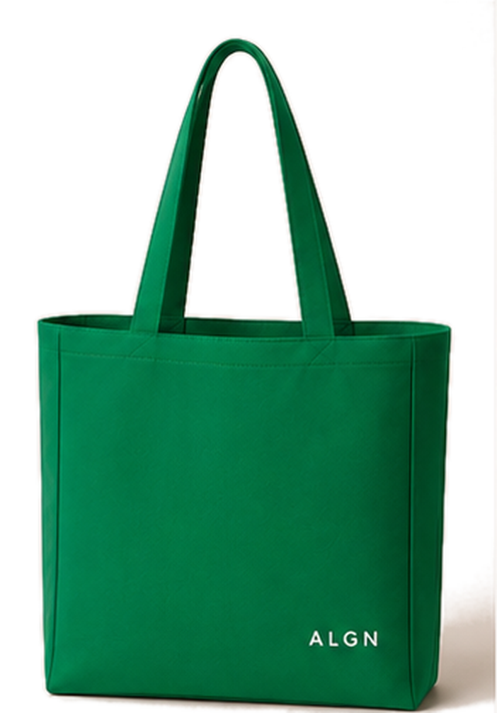 ALGN Statement Tote in Green / White