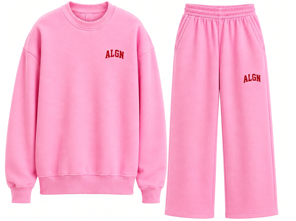ALGN Signature Loose-Fit Sweatpants Set in Pink / Red