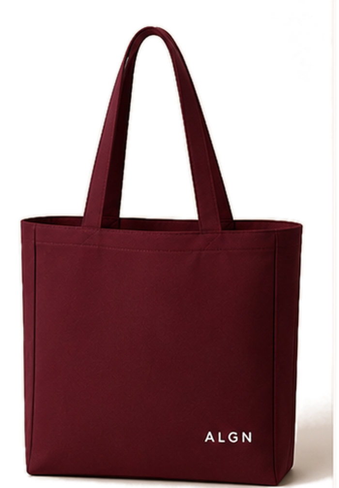 ALGN Statement Tote in Burgundy / White