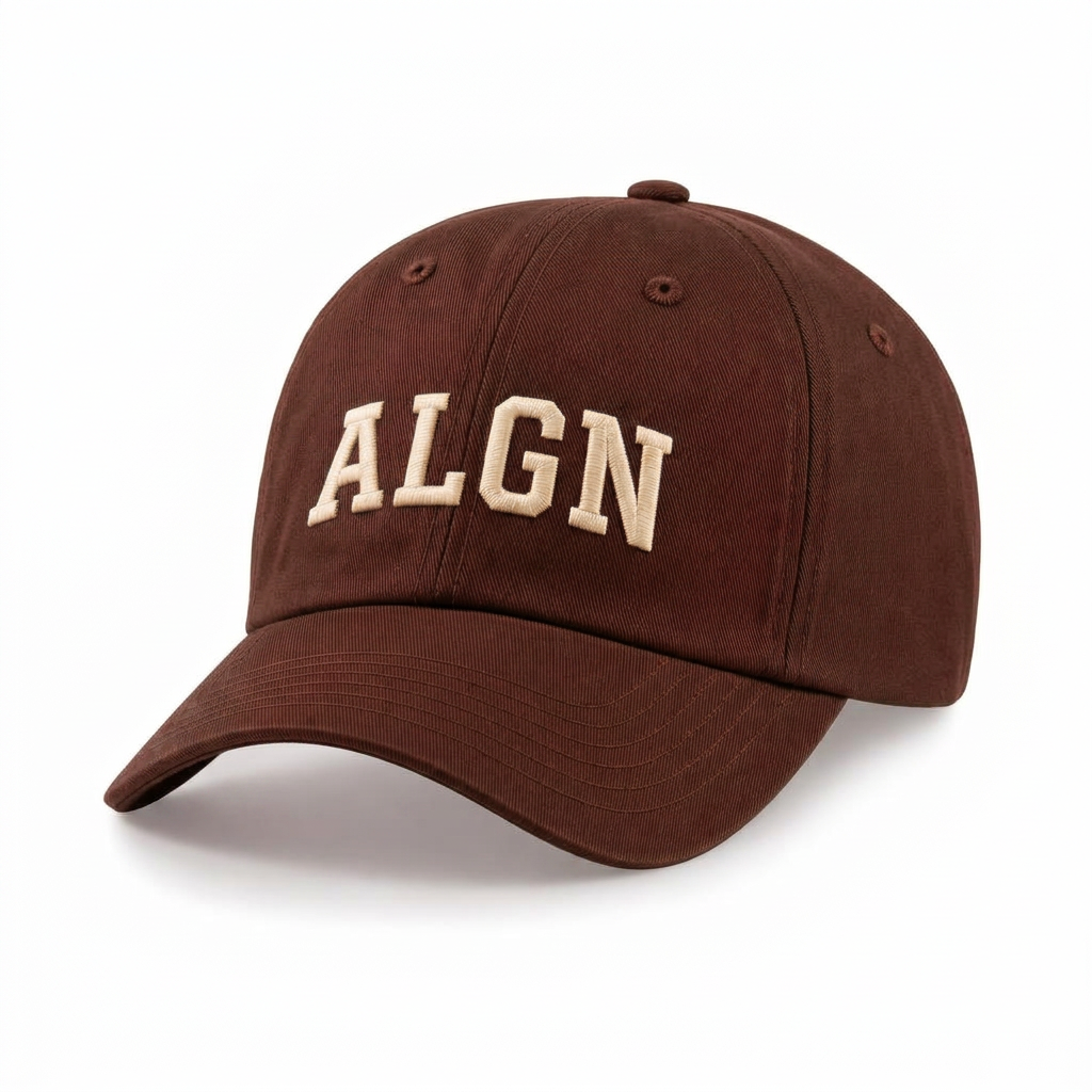 ALGN Essential Baseball Cap in Chocolate Brown / Cream