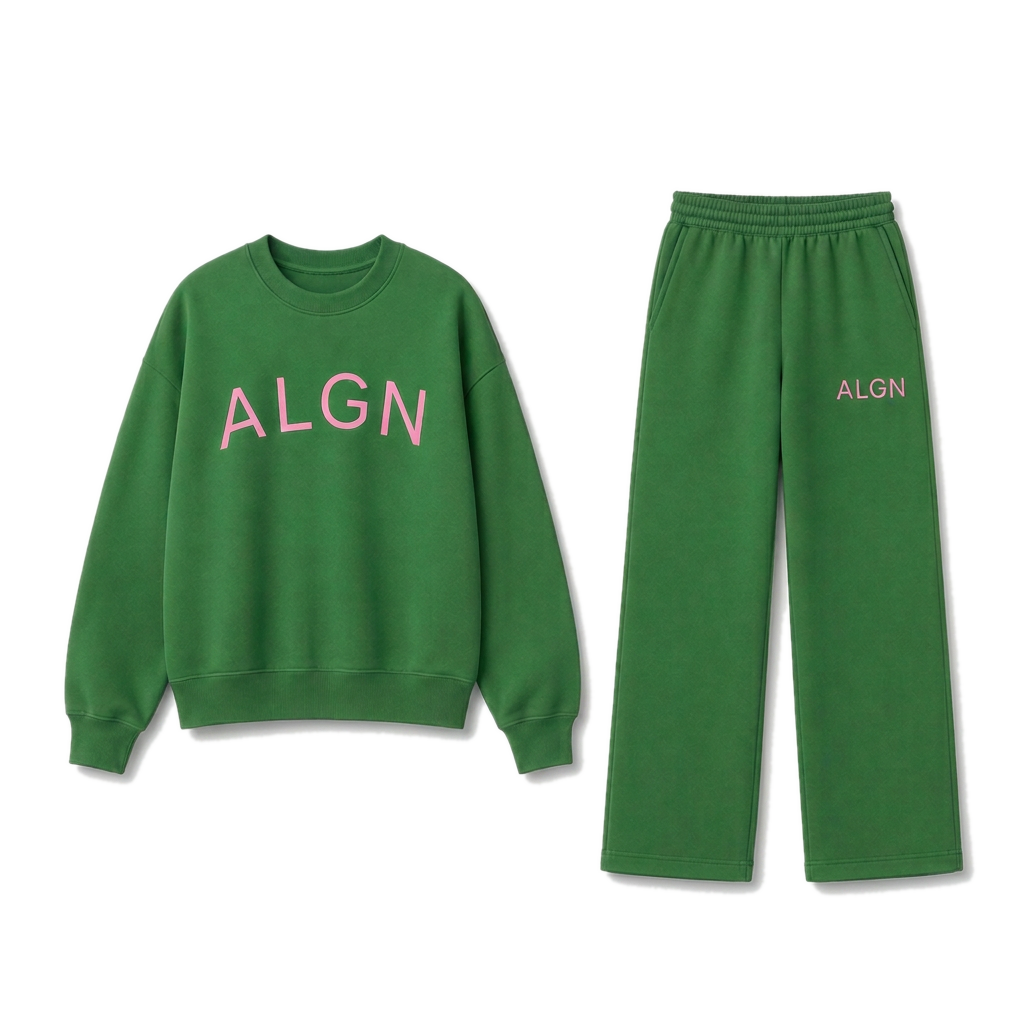 ALGN Essentials Wide-Leg Set in Green / Pink