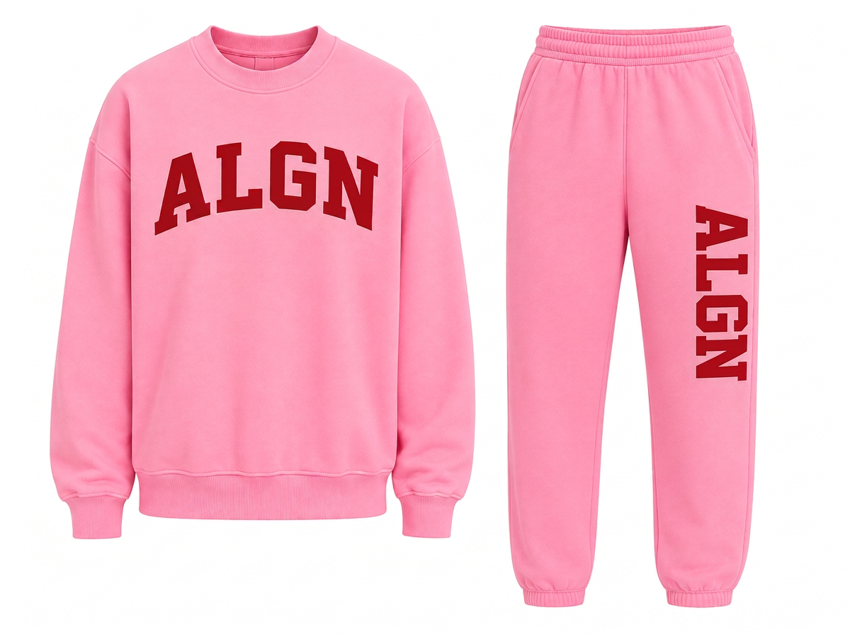 ALGN Collegiate Jogger Set in Pink / Red