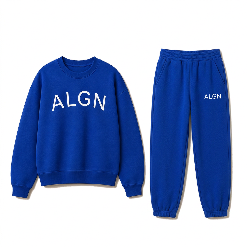 ALGN Essentials Jogger Set in Royal Blue / White