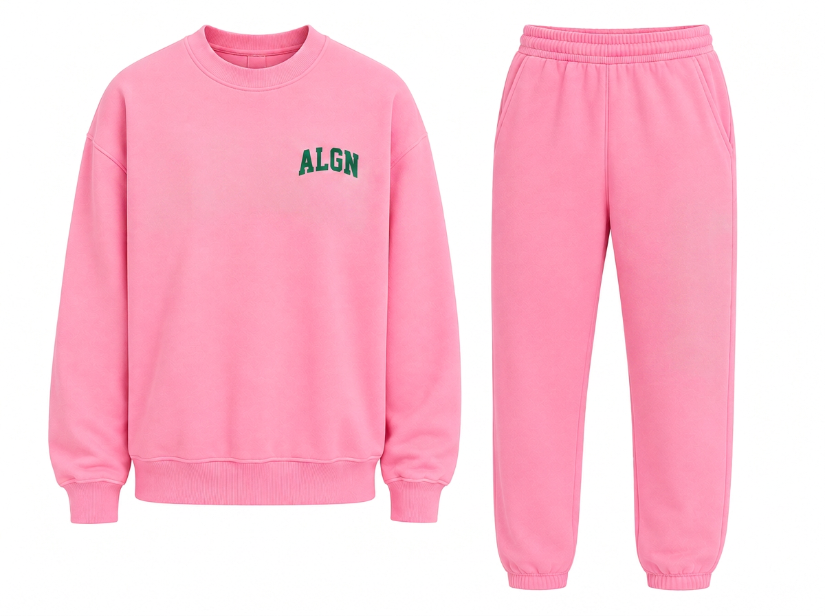 ALGN Signature Jogger Set in Pink / Green
