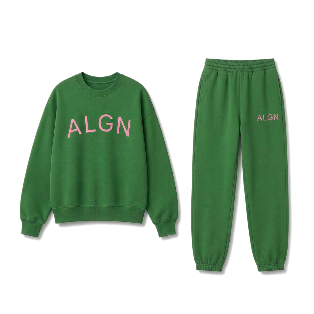 ALGN Essentials Jogger Set in Green / Pink
