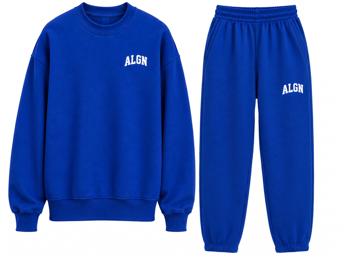 ALGN Signature Jogger Set in Royal Blue / White