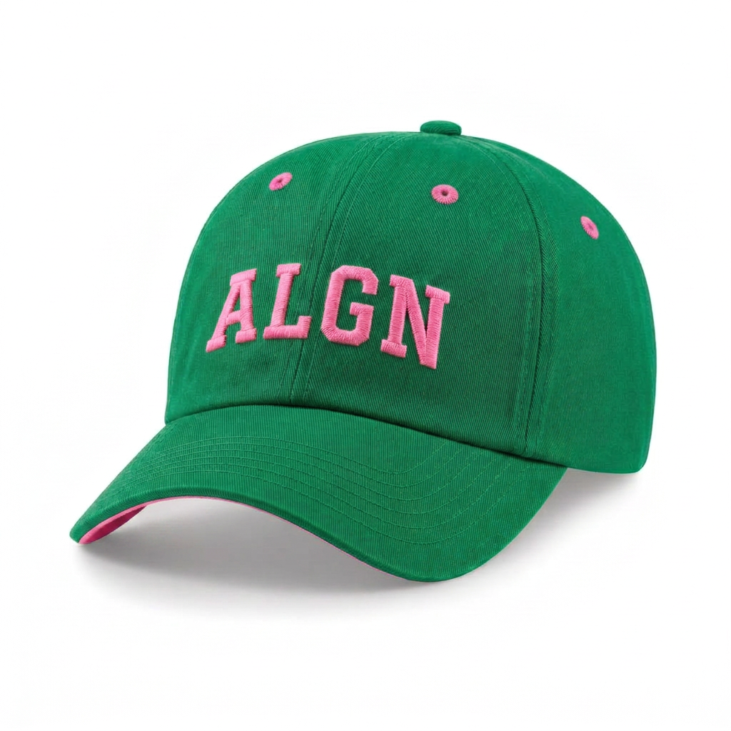 ALGN Essential Baseball Cap in Green / Pink