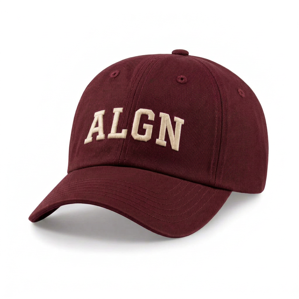 ALGN Essential Baseball Cap in Burgundy / Cream