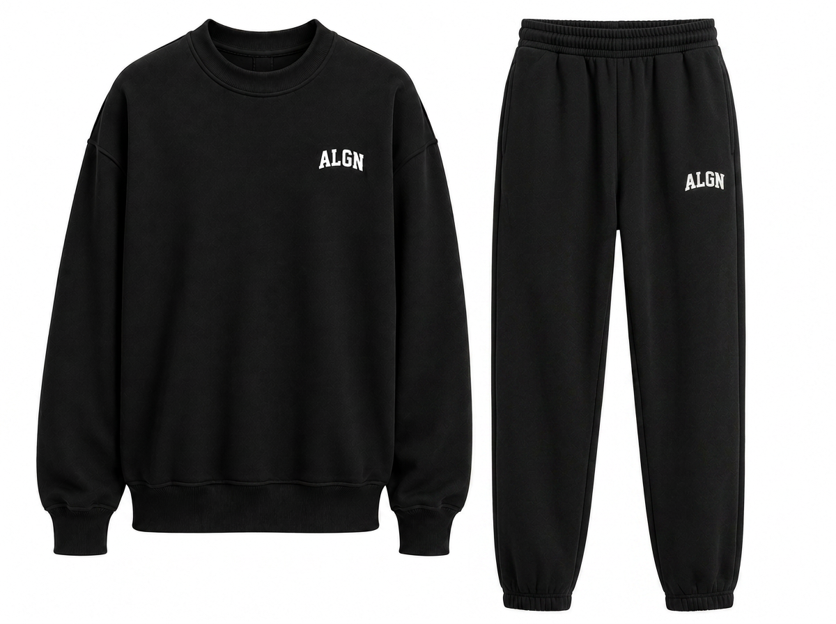 ALGN Signature Jogger Set in Black / White